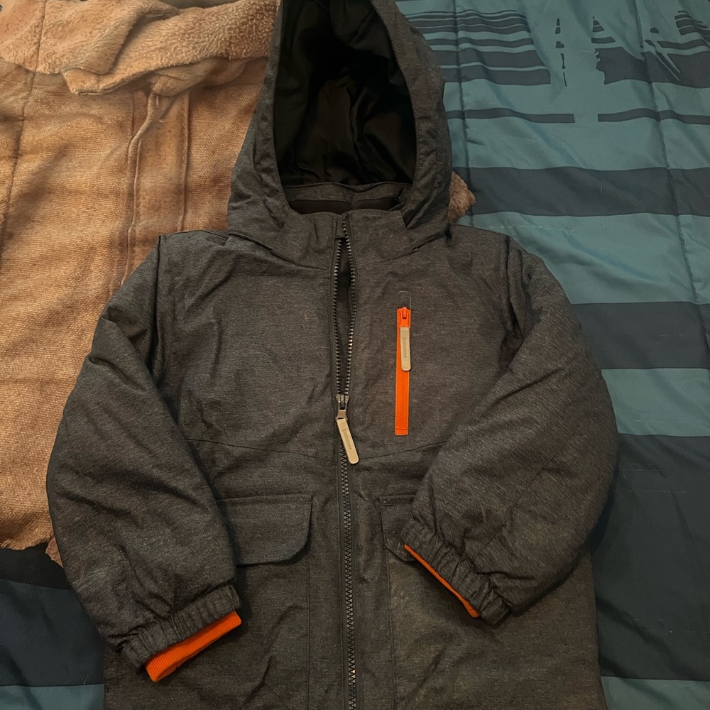 H&M Charcoal Jacket with Bright Orange Zipper